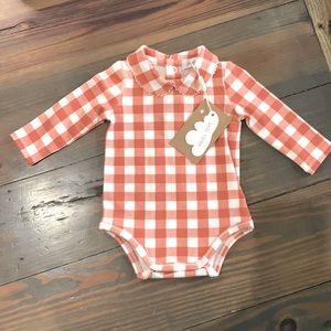 Angel Dear Gingham Collared Onsie